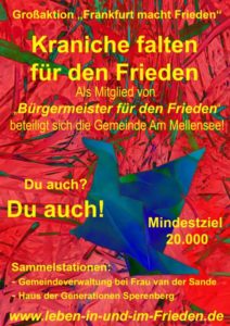 Kraniche falten für den Frieden - ENTFÄLLT wegen Corona @ Haus der Generationen